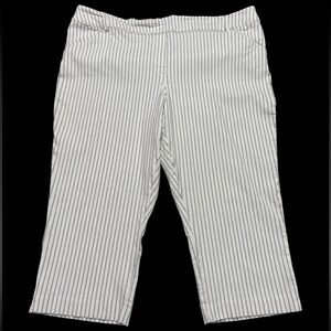 NEW, Reitmans, The Iconic Cropped Pants, Size 22 Regular, White, Gray